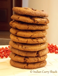 Chocolate Chip Oat Cookies (Stacked) - Indian Curry Shack